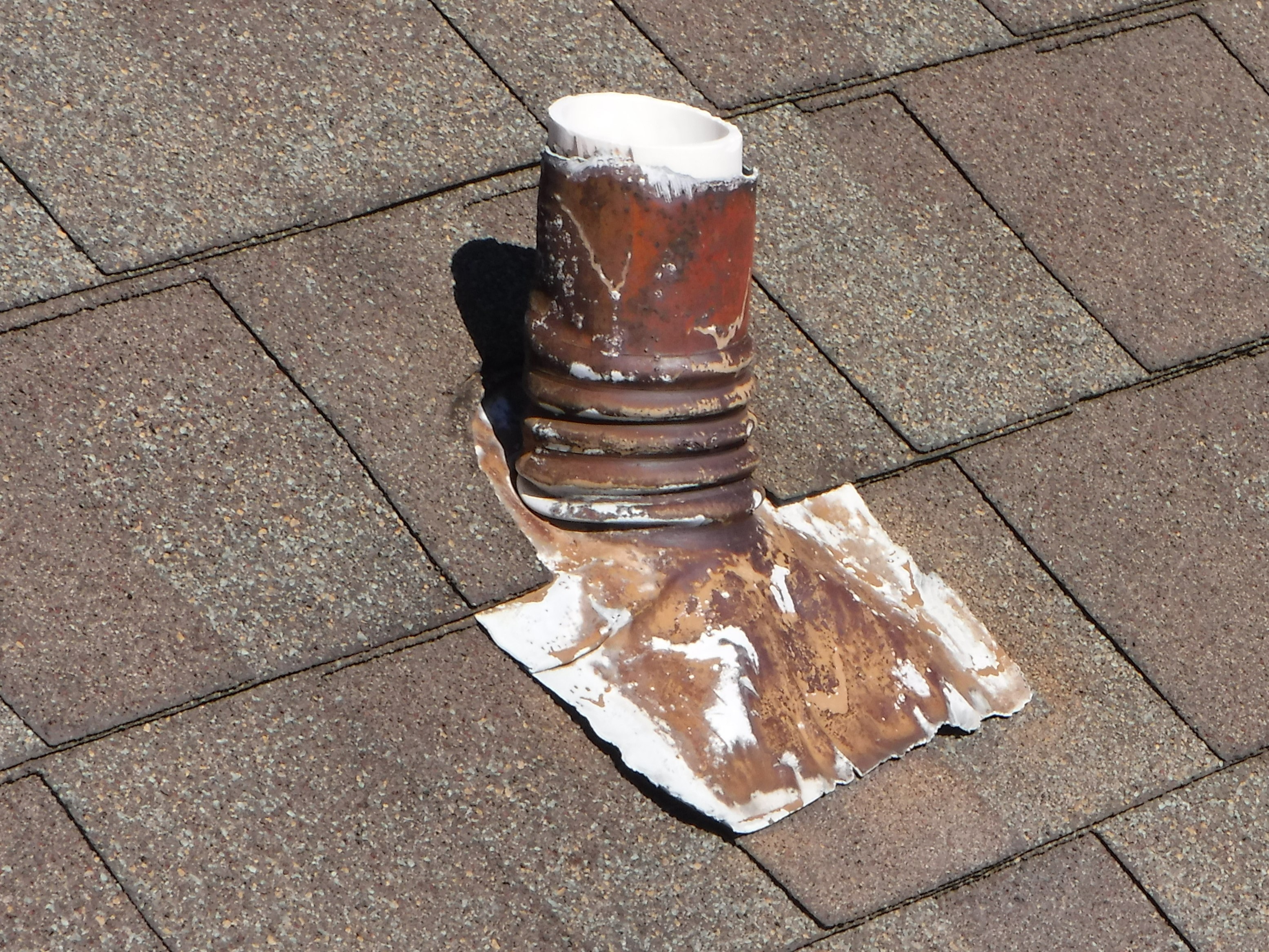 Rusted pipe on roof